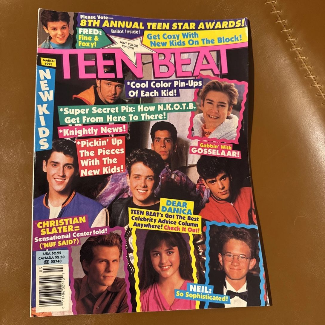 TEEN BEAT magazine side cover  March 1991