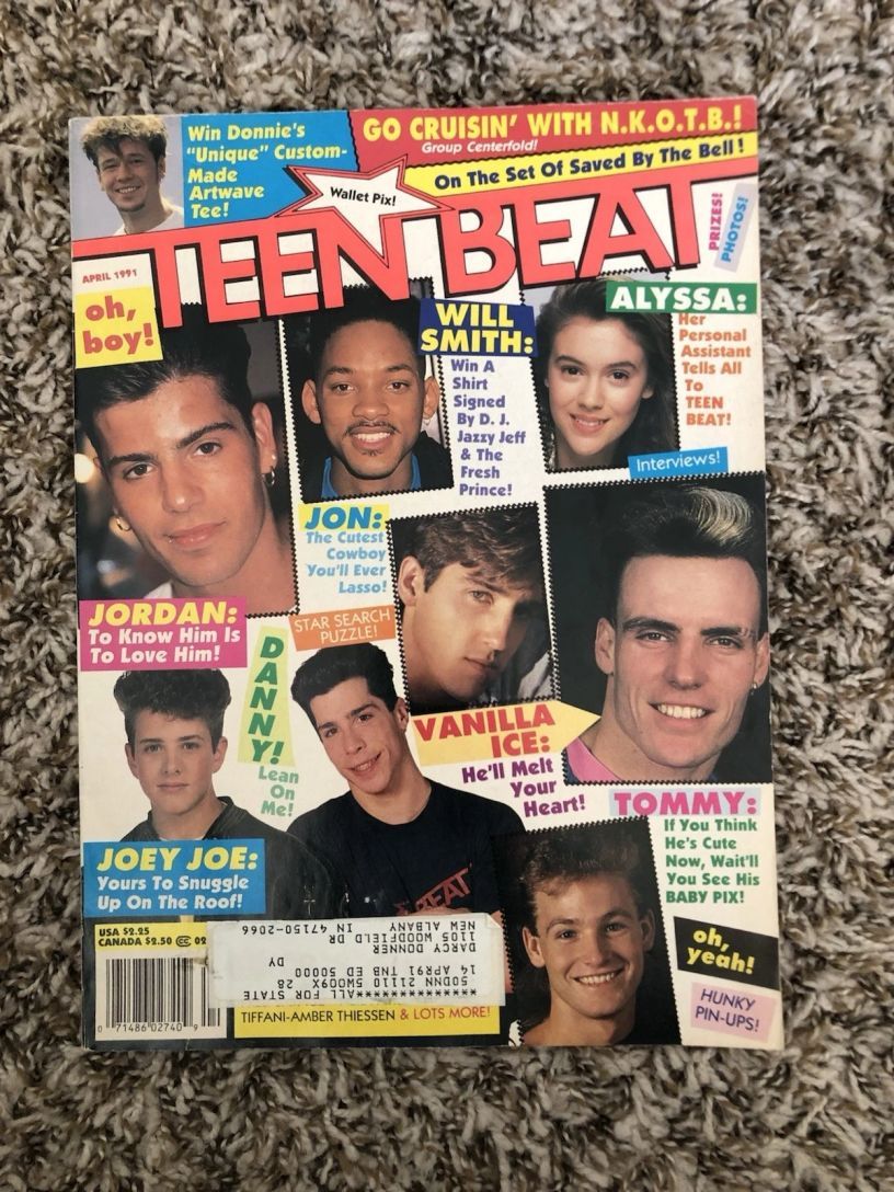 TEEN BEAT magazine side cover  April 1991