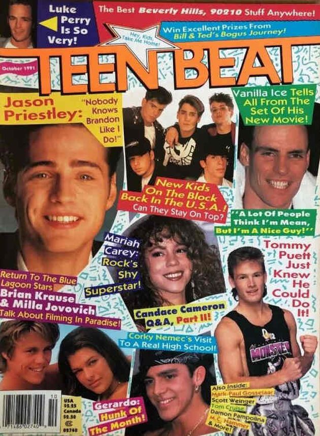 TEEN BEAT magazine side cover  October 1991