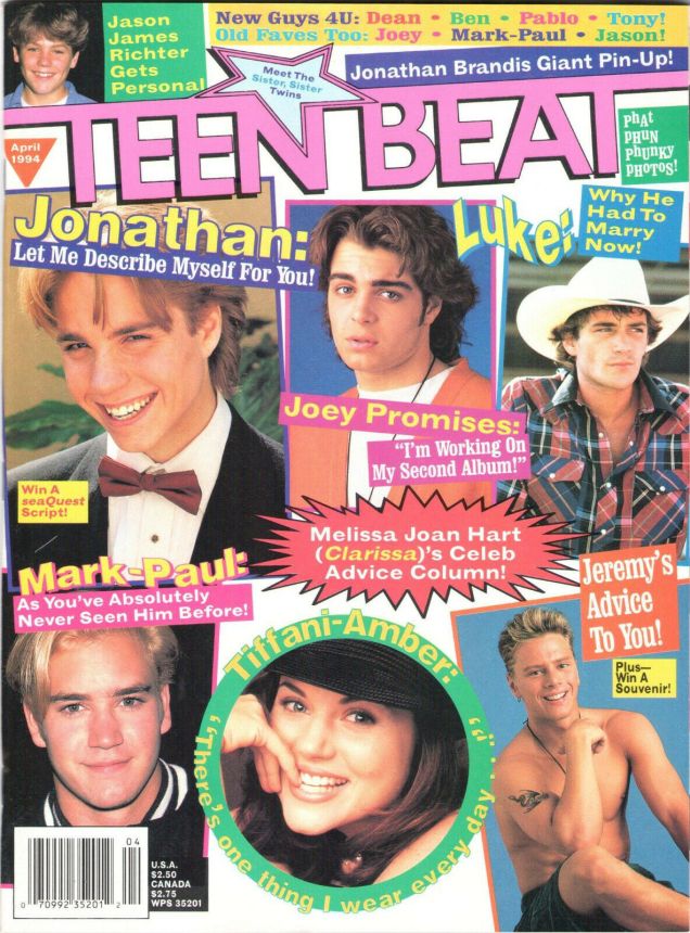 TEEN BEAT magazine side cover  April 1994