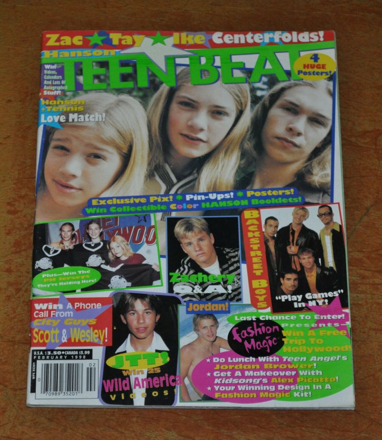 TEEN BEAT magazine side cover  February 1998