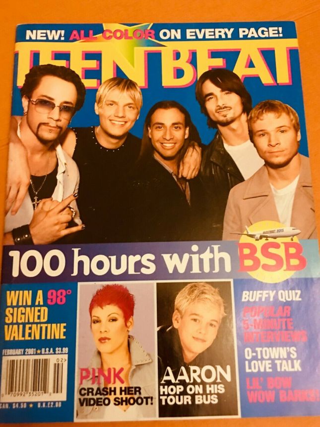 TEEN BEAT magazine side cover  February 2001