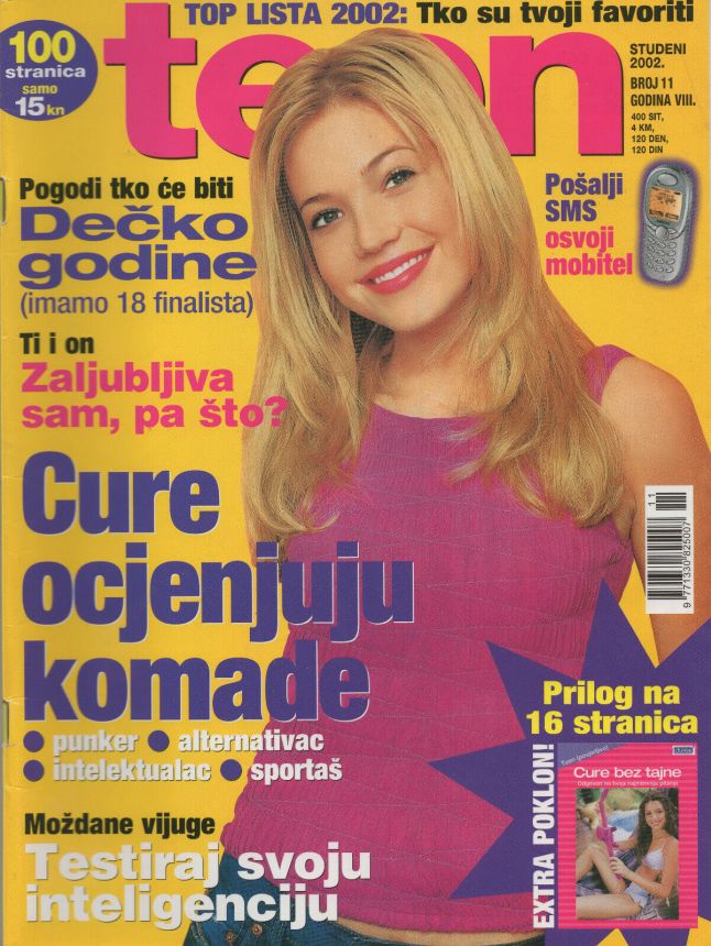 TEEN magazine side cover  November 2002