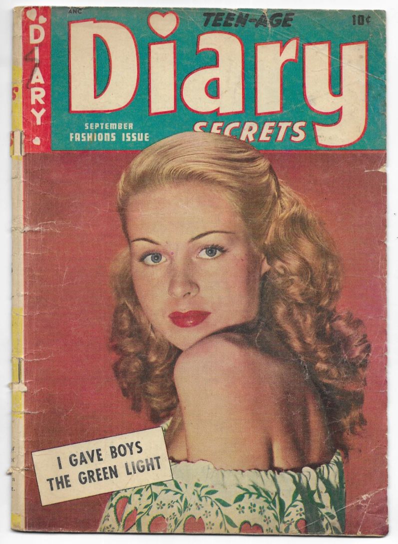 TEEN AGE DIARY SECRETS magazine side cover  September 1949