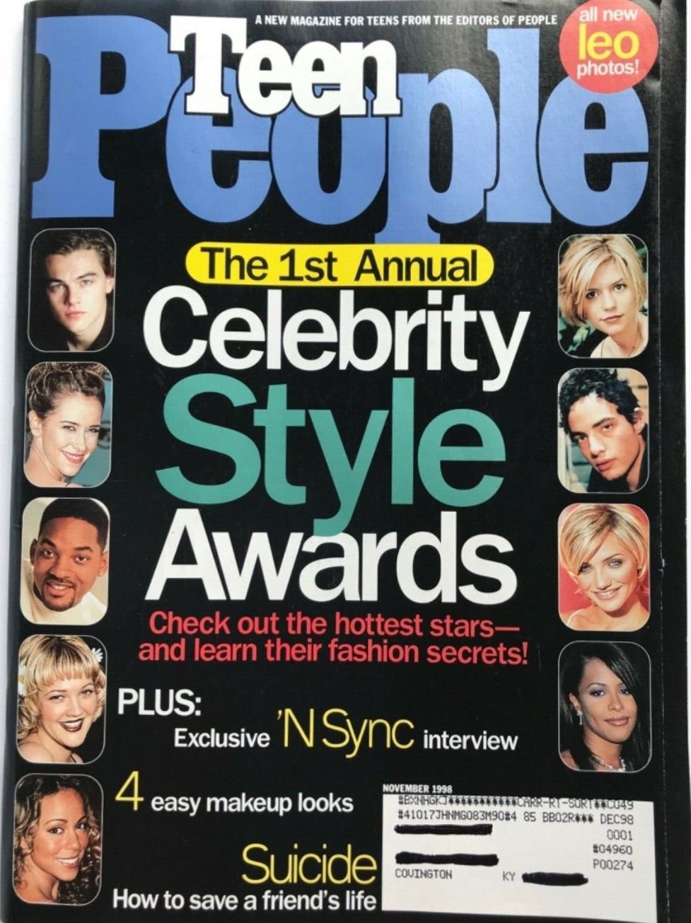 TEEN PEOPLE magazine side cover  November 1998