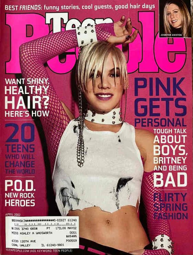TEEN PEOPLE magazine side cover  April 2002