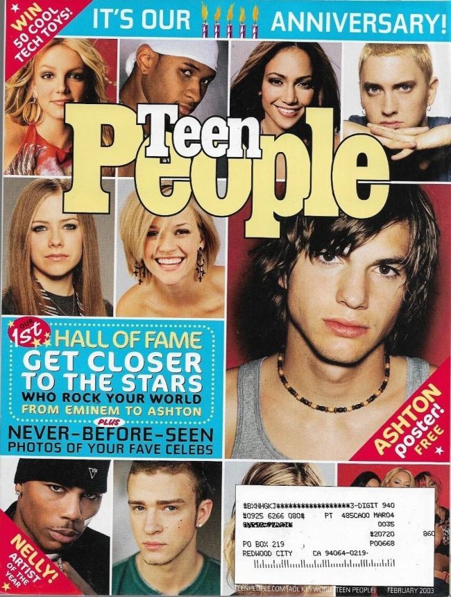 TEEN PEOPLE magazine side cover  February 2003
