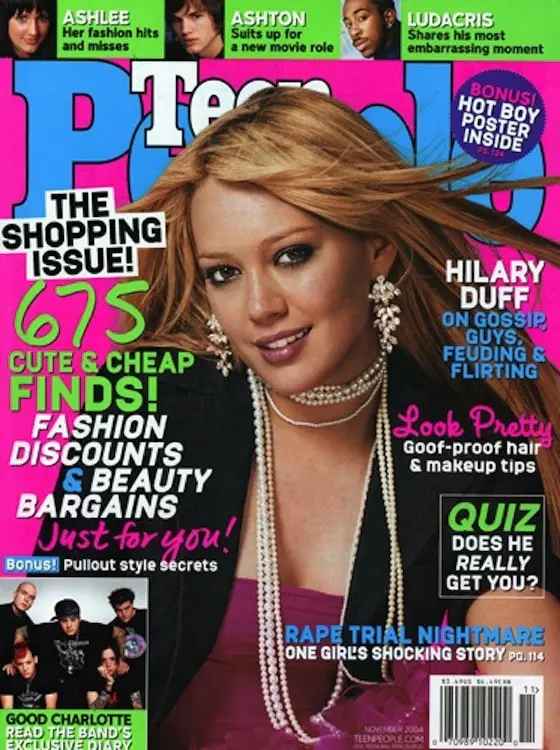 TEEN PEOPLE magazine side cover  November 2004