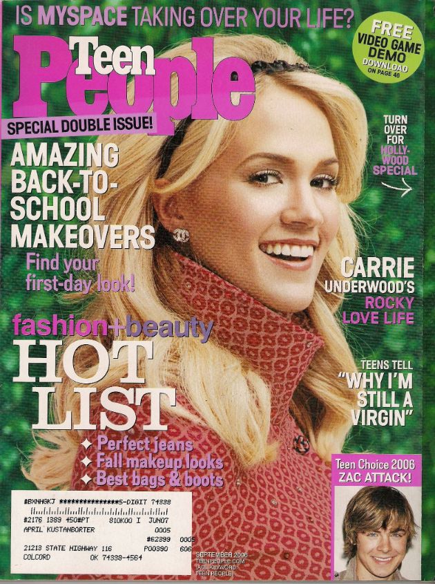 TEEN PEOPLE magazine side cover  September 2006