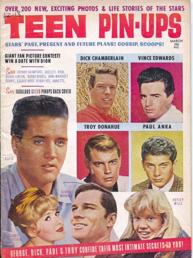 TEEN PIN-UPS magazine side cover  March 1963