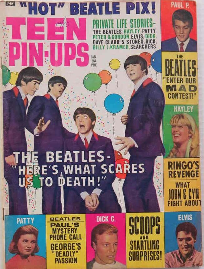 TEEN PIN-UPS magazine side cover  January 1965