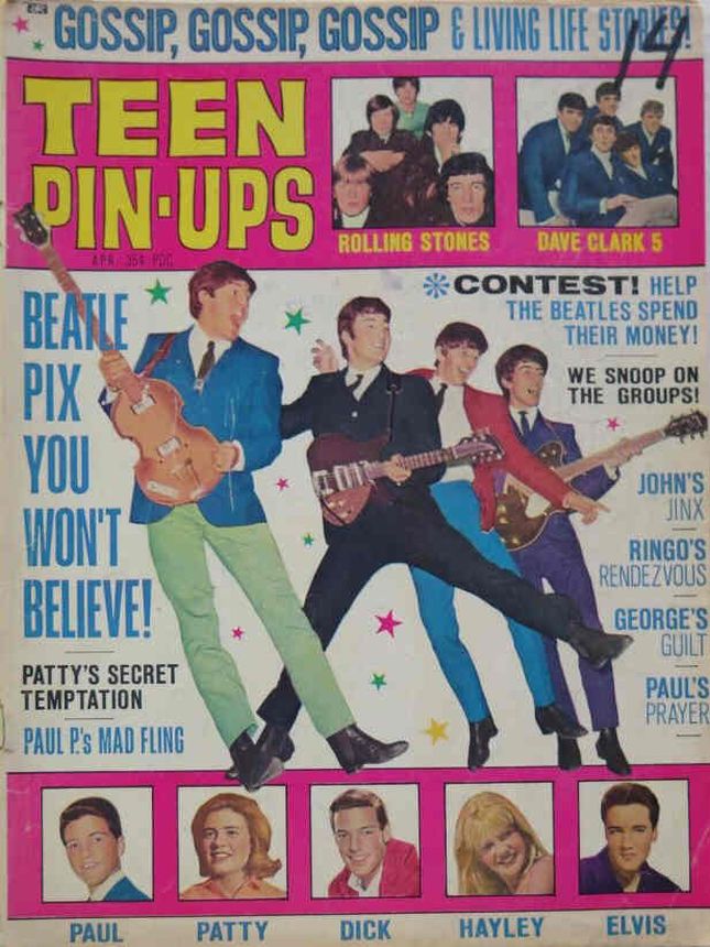 TEEN PIN-UPS magazine side cover  April 1965
