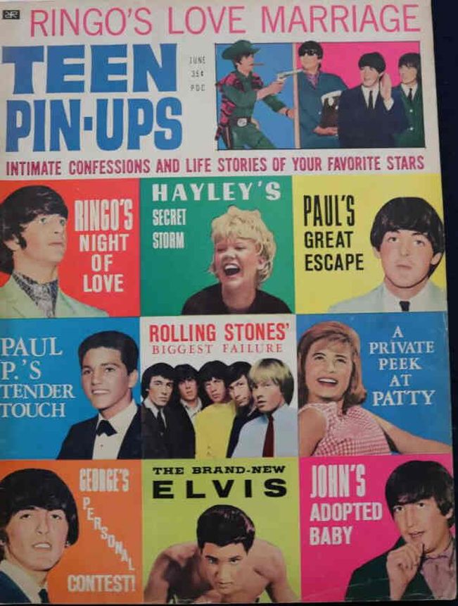 TEEN PIN-UPS magazine side cover  June 1965