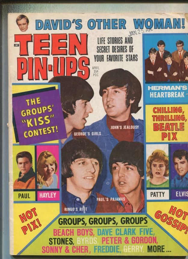 TEEN PIN-UPS magazine side cover  April 1966