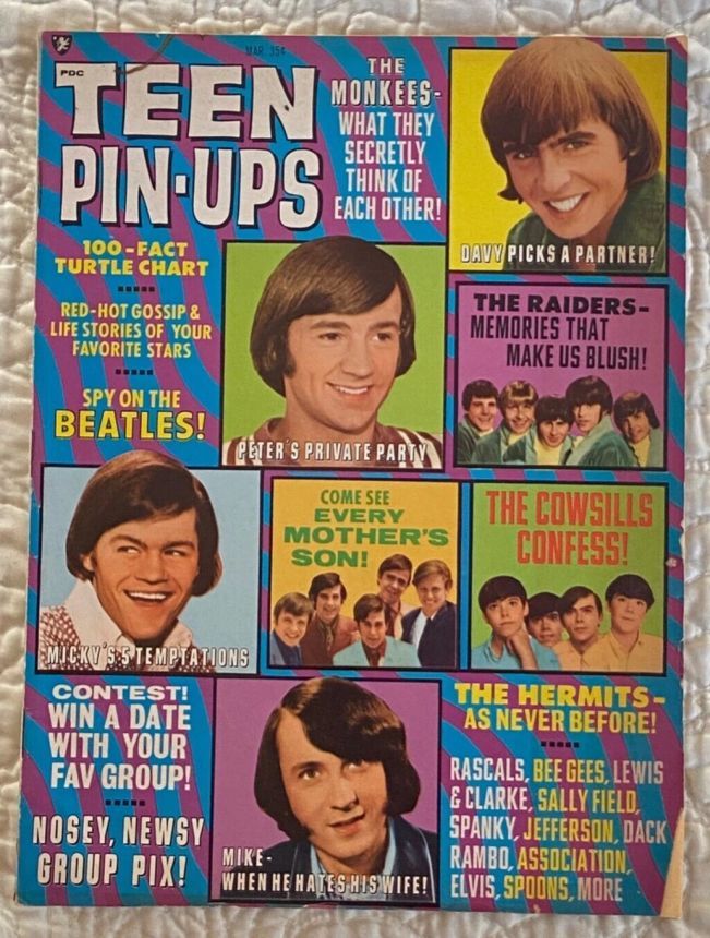 TEEN PIN-UPS magazine side cover  March 1968