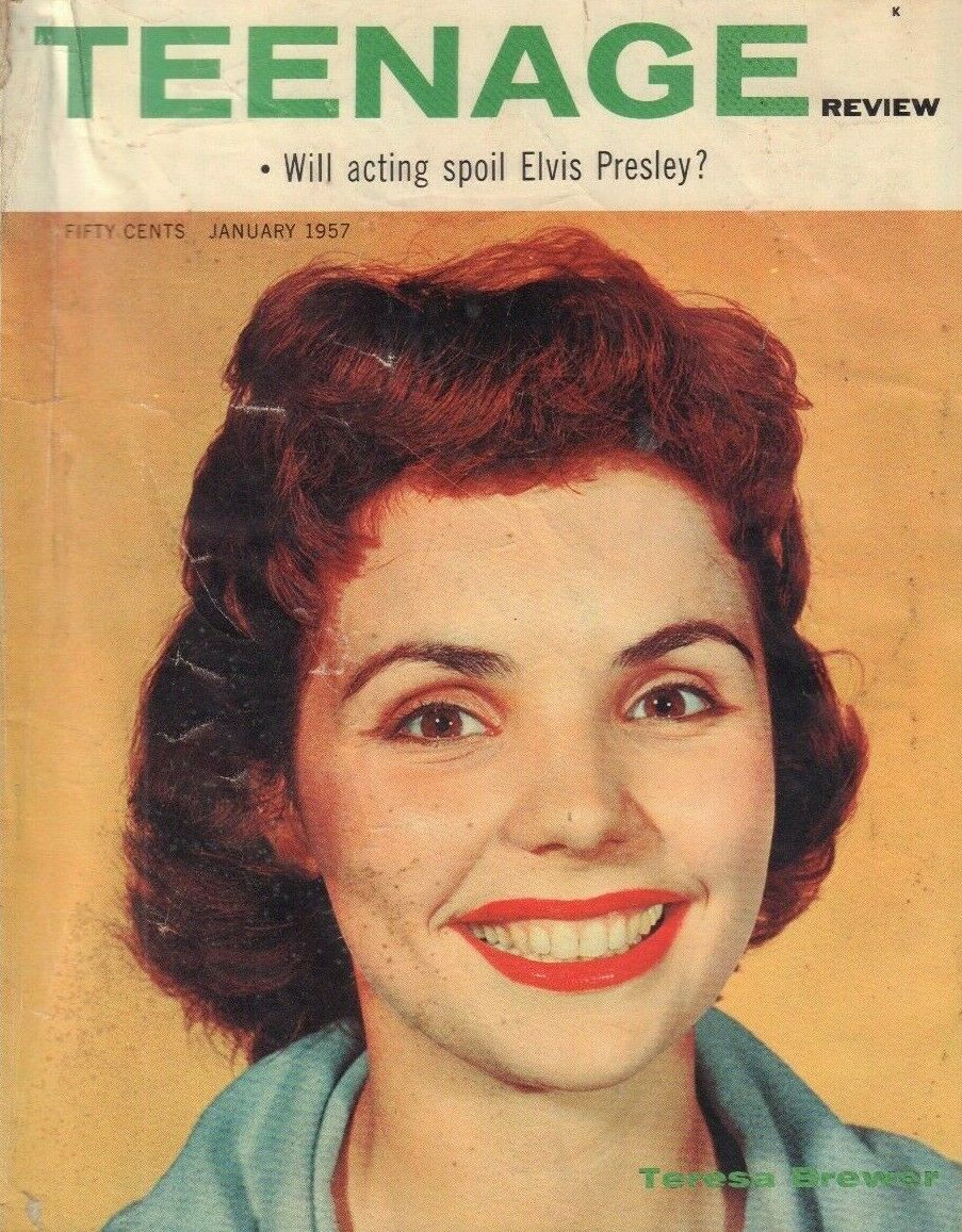 TEENAGE REVIEW magazine side cover  January 1957