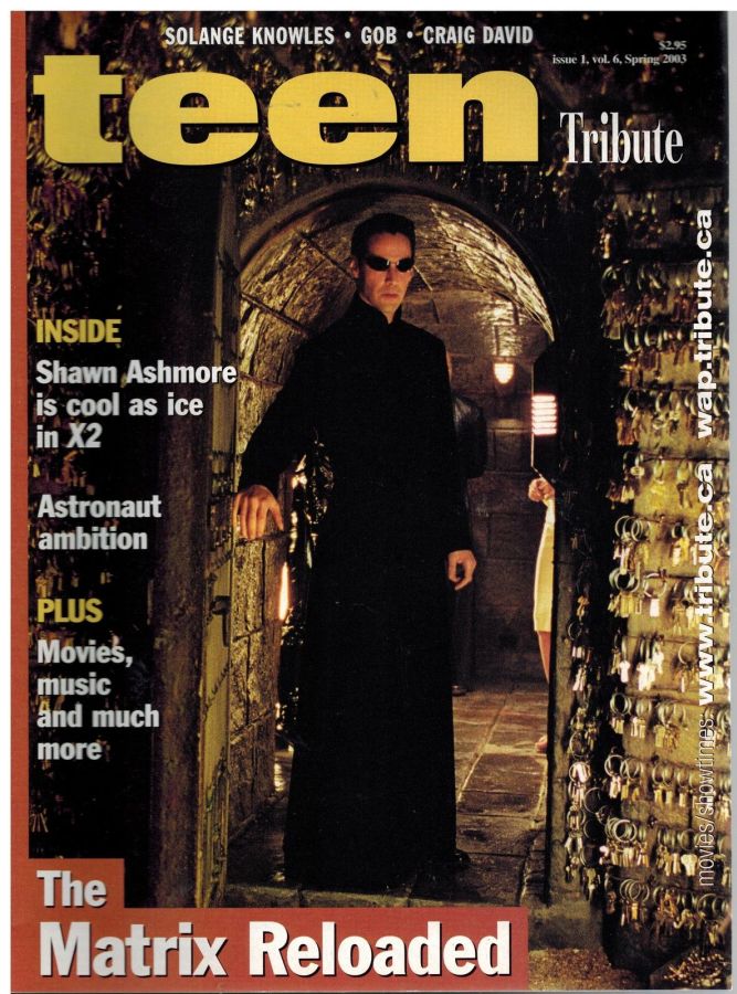 TEEN TRIBUTE magazine side cover  Vol 6 No 1 Spring 2003