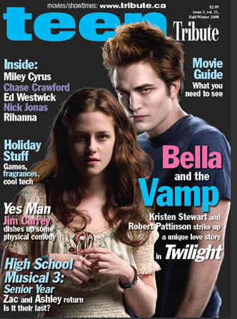 TEEN TRIBUTE magazine side cover  Vol 11 No 3 Fall 2008