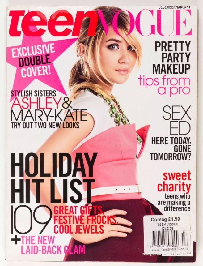 TEEN VOGUE magazine side cover  December 2005/ January 2006 