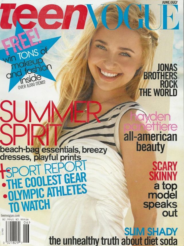 TEEN VOGUE magazine side cover  June/July 2008
