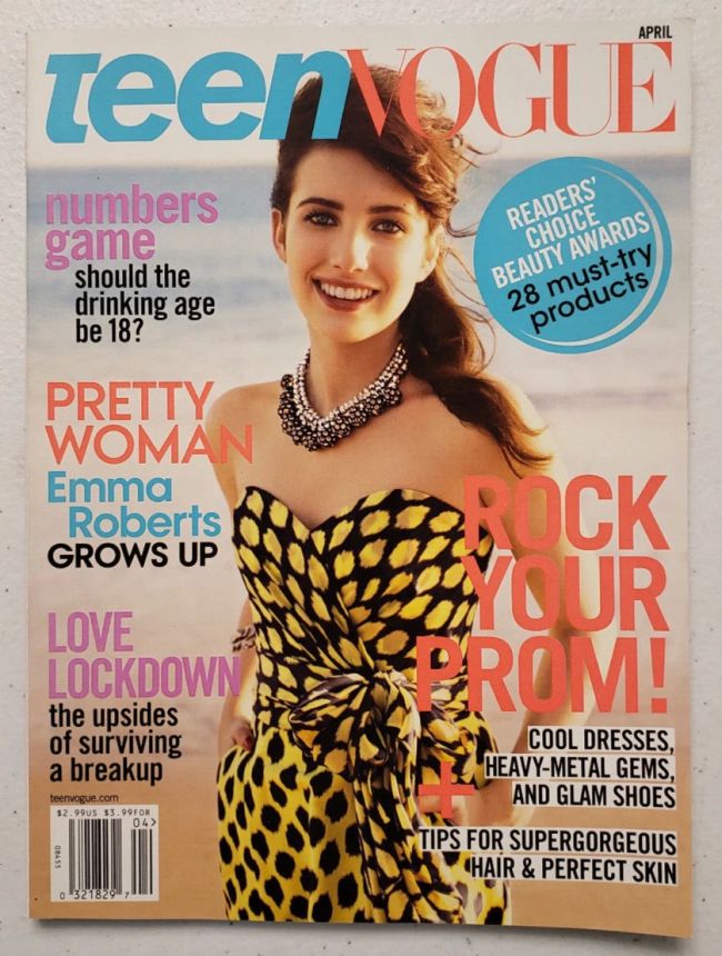 TEEN VOGUE magazine side cover  April 2009