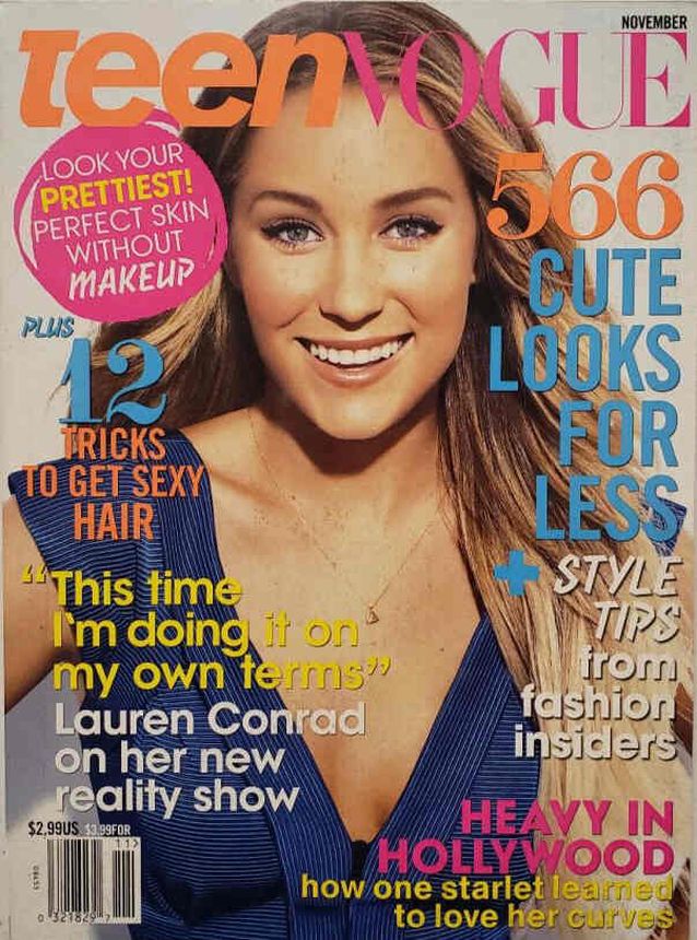 TEEN VOGUE magazine side cover  November 2010