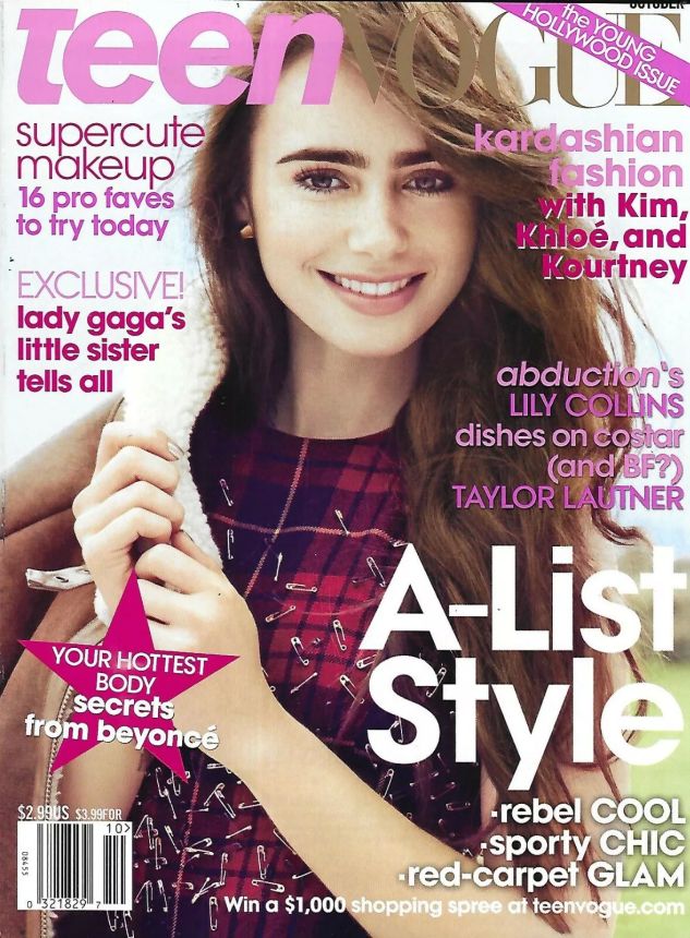 TEEN VOGUE magazine side cover  October 2011