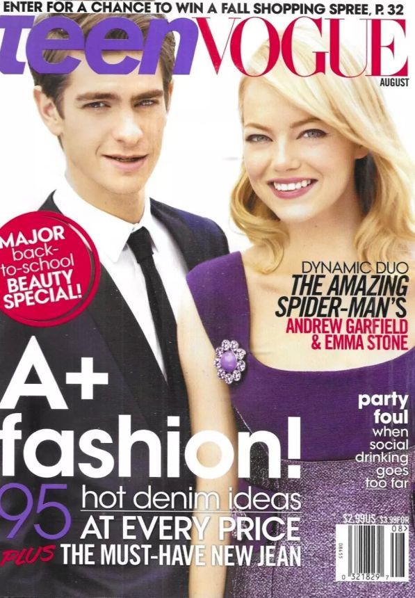 TEEN VOGUE magazine side cover  August 2012