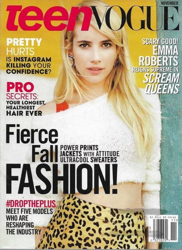 TEEN VOGUE magazine side cover  November 2015