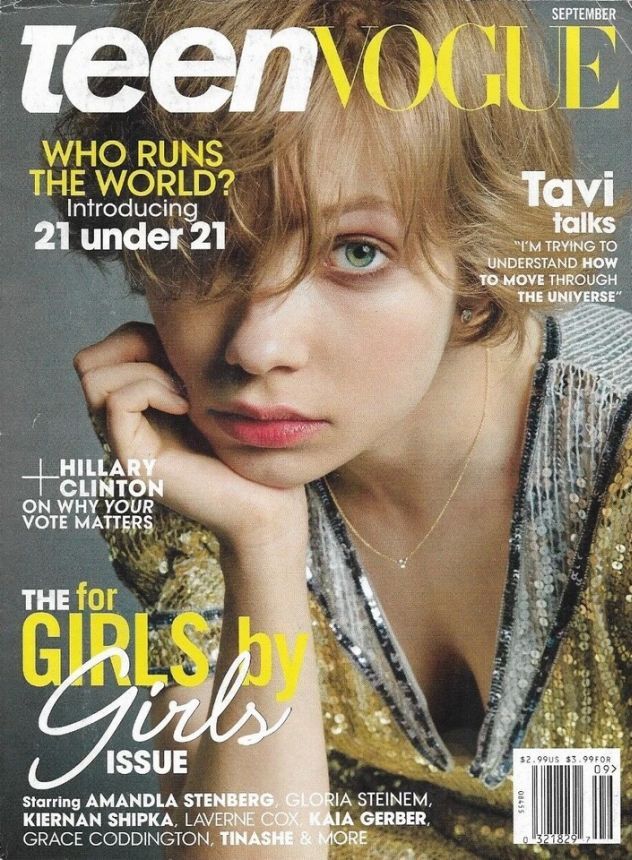 TEEN VOGUE magazine side cover  September 2016