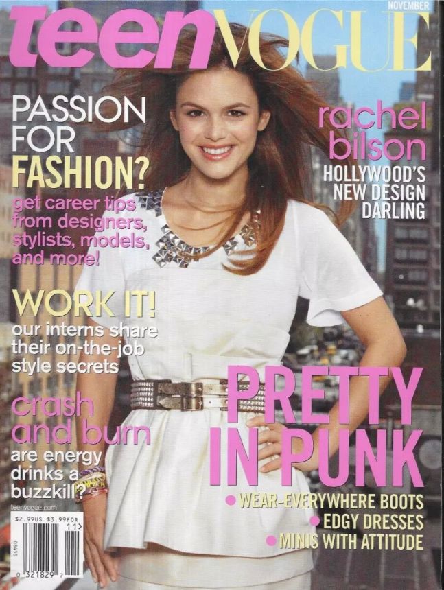TEEN VOGUE magazine side cover  November 2008