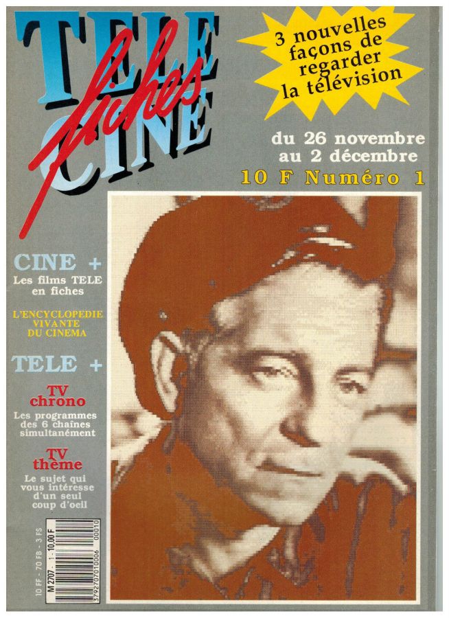 TELE CINE FICHES magazine side cover Issue 1 26 November 1988