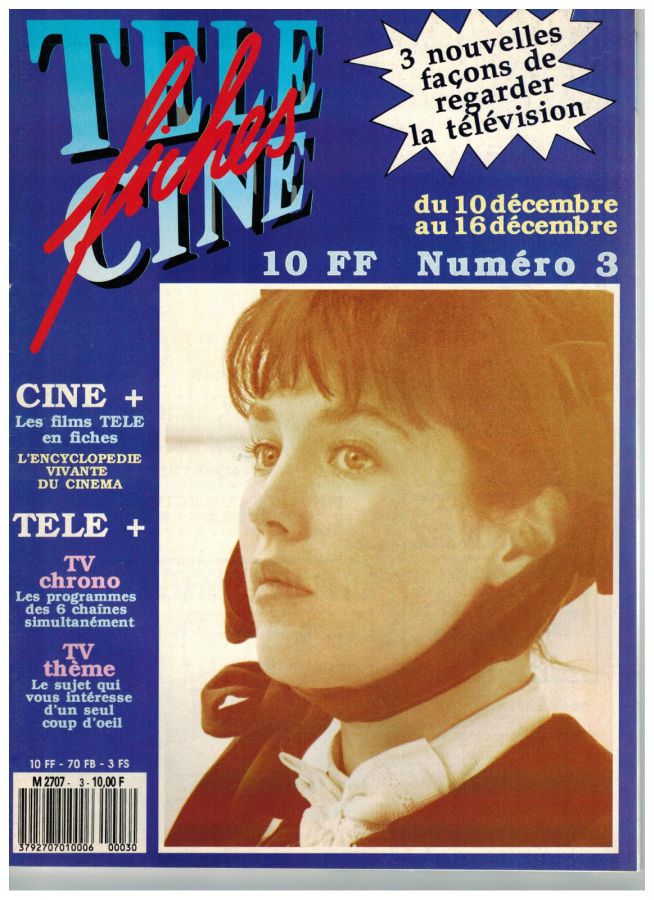 TELE CINE FICHES magazine side cover Issue 3 10 December 1988
