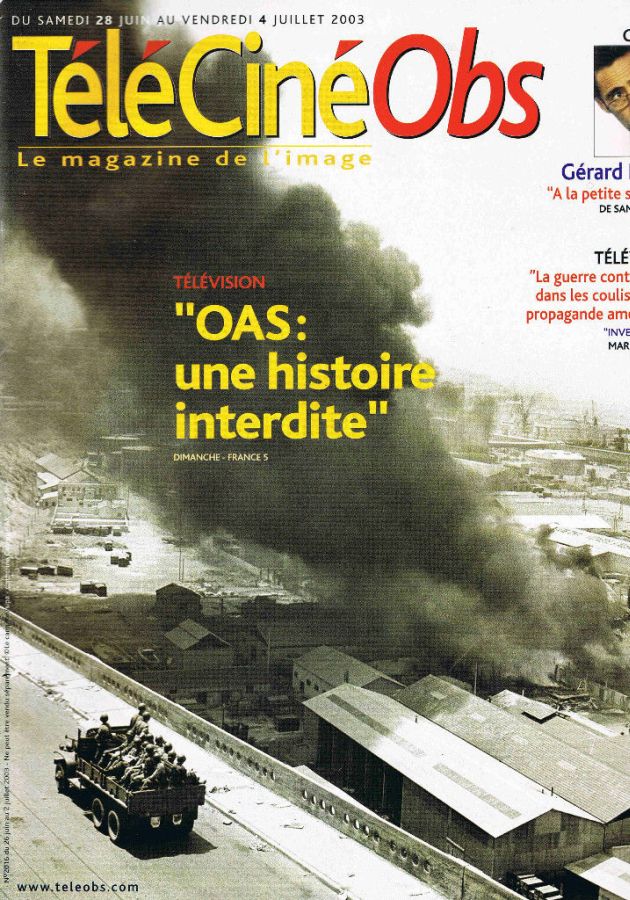 TELE CINE OBS magazine side cover Issue 2016 26 June 2003