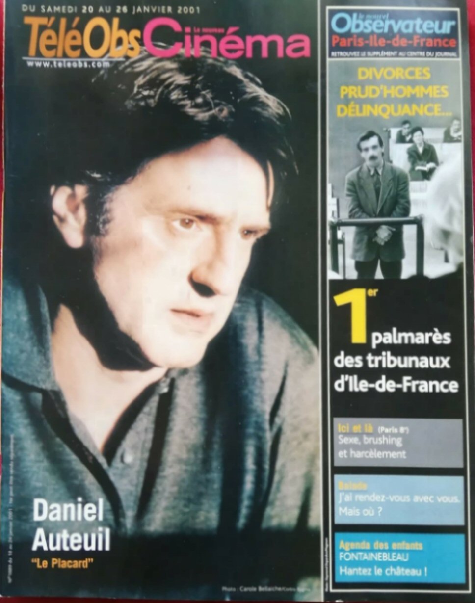 TELE CINE OBS magazine side cover Issue 1889 18 January 2001