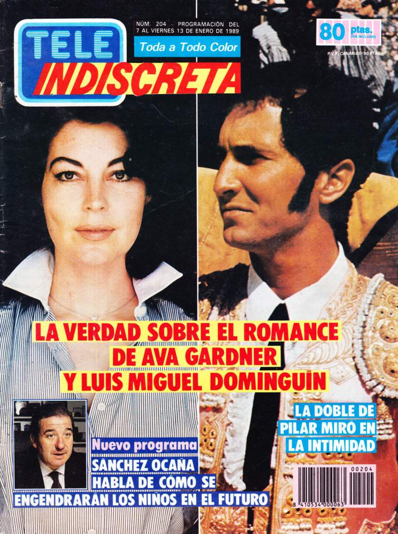 TELE INDISCRETA magazine side cover Issue 204 7 January 1989