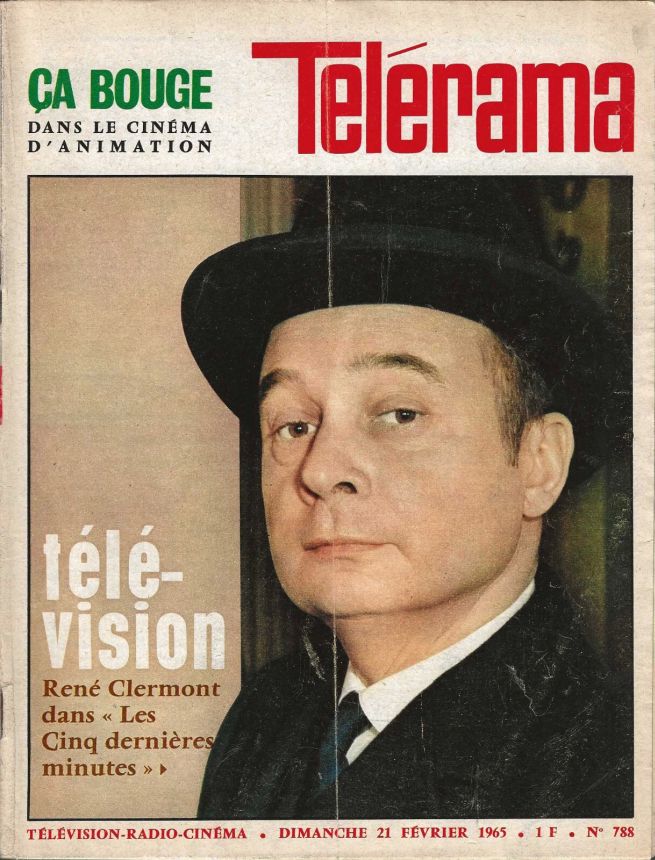 RADIO CINEMA TELEVISION/TELERAMA magazine side cover Issue 788 21 February 1965
