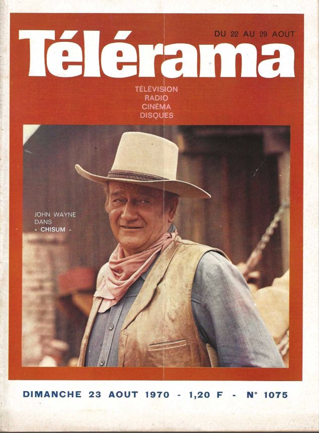 RADIO CINEMA TELEVISION/TELERAMA magazine side cover Issue 1075 23 August 1970