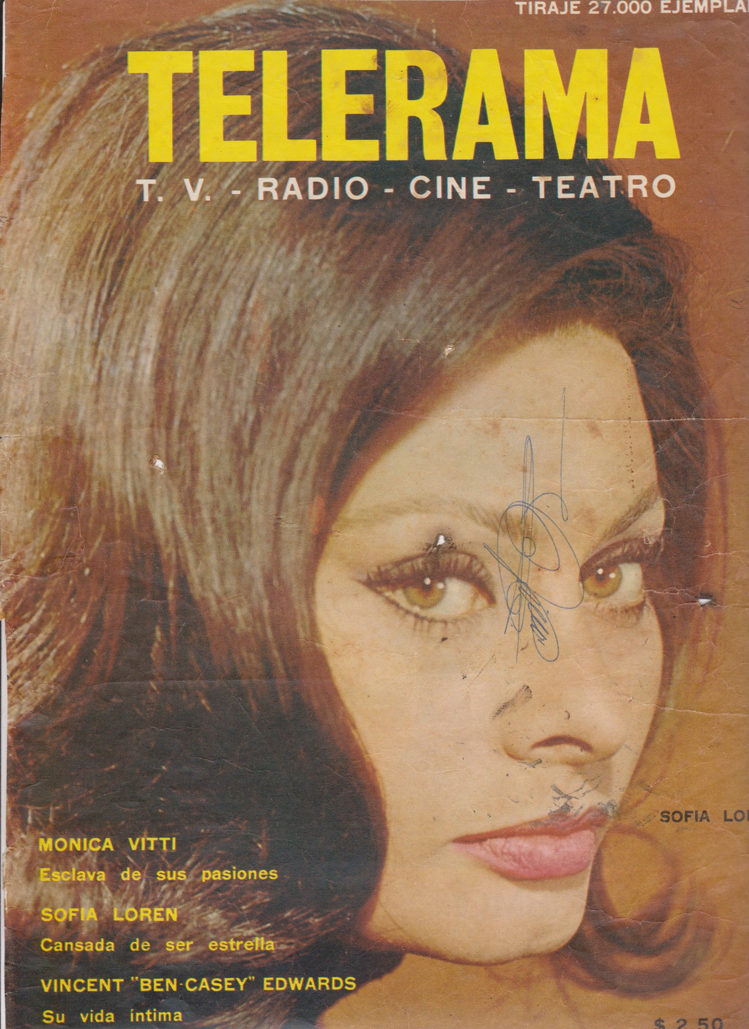 TELERAMA (Mx) magazine side cover   1965