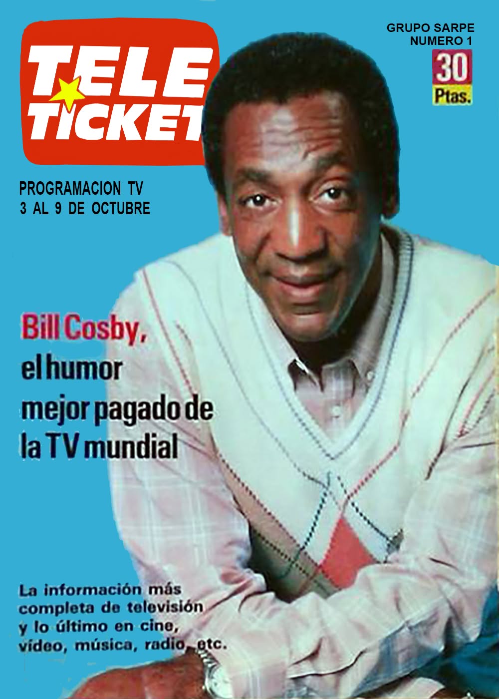 TELE TICKET magazine side cover Issue 1 3 October 1987