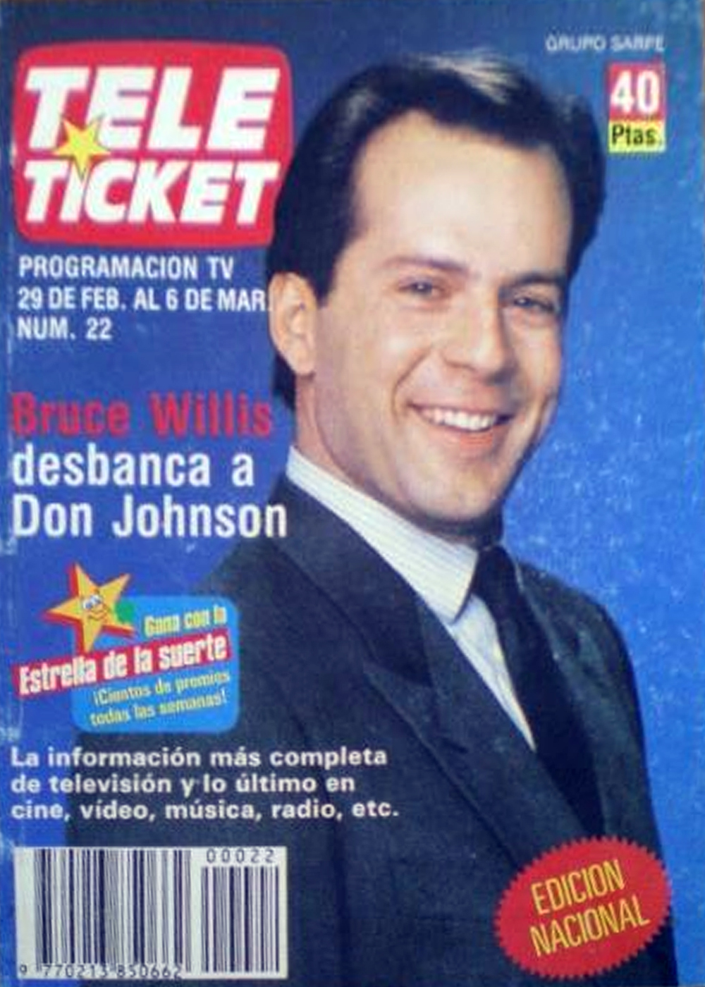 TELE TICKET magazine side cover Issue 22 29 February 1988