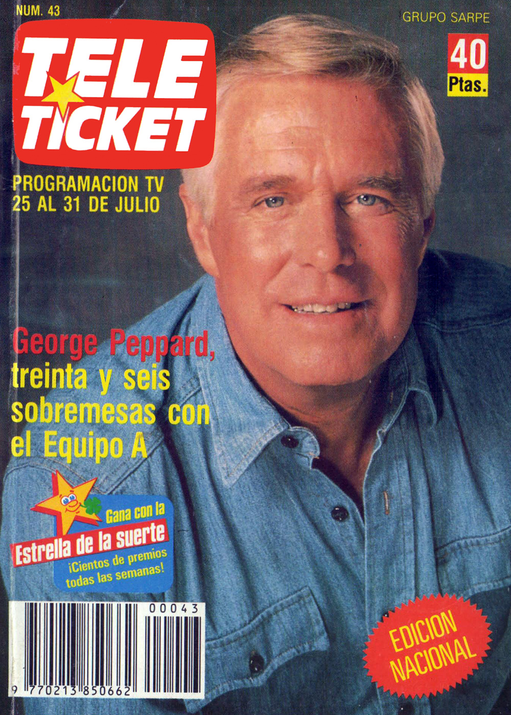 TELE TICKET magazine side cover Issue 43 25 July 1988