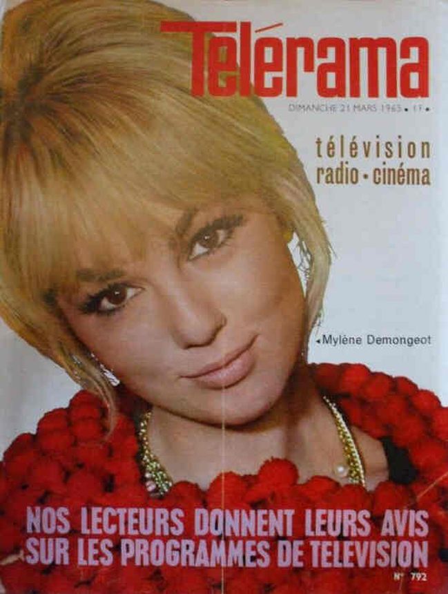 RADIO CINEMA TELEVISION/TELERAMA magazine side cover Issue 792 21 March 1965