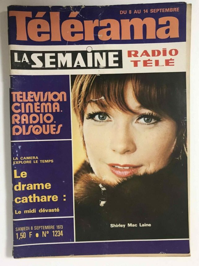 RADIO CINEMA TELEVISION/TELERAMA magazine side cover Issue 1234 8 September 1973