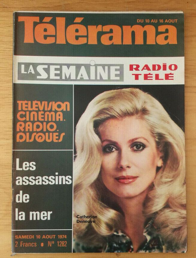 RADIO CINEMA TELEVISION/TELERAMA magazine side cover Issue 1282 10 August 1974