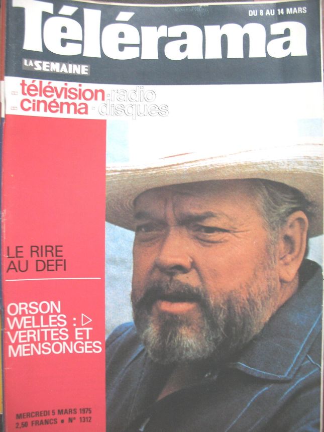 RADIO CINEMA TELEVISION/TELERAMA magazine side cover Issue 1312 5 March 1975