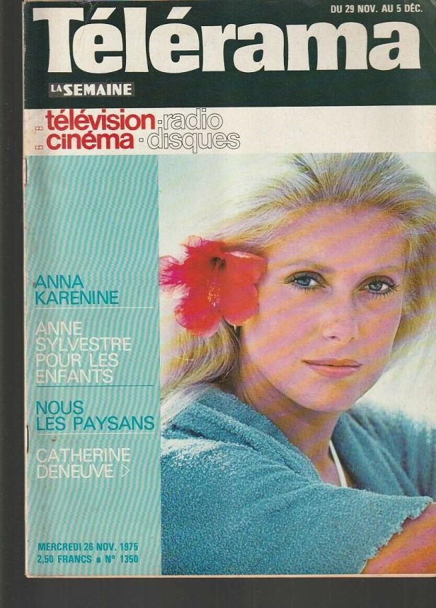 RADIO CINEMA TELEVISION/TELERAMA magazine side cover Issue 1350 26 November 1975