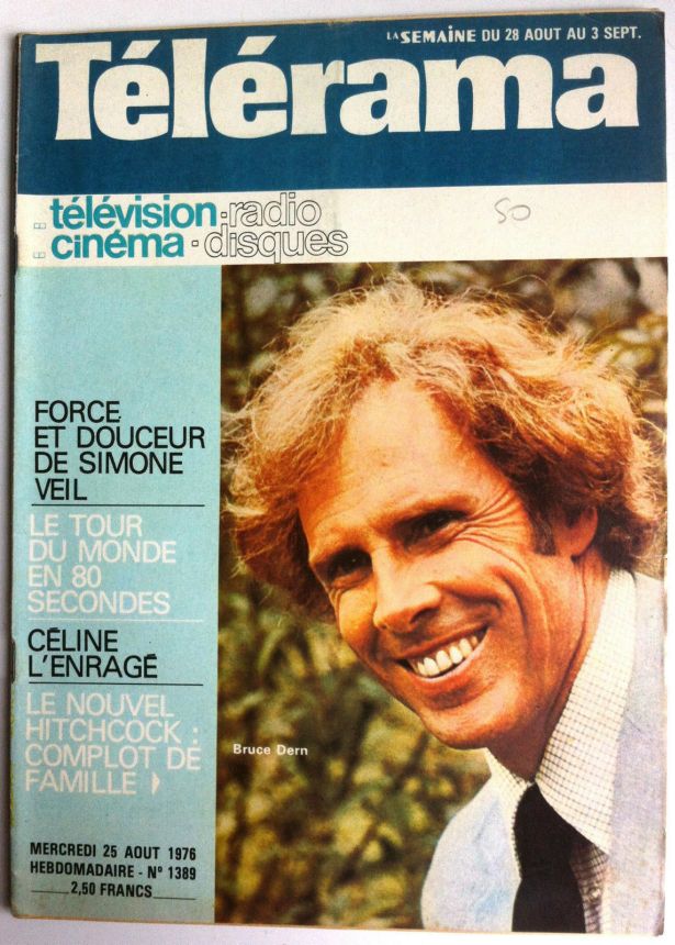 RADIO CINEMA TELEVISION/TELERAMA magazine side cover Issue 1389 25 August 1976