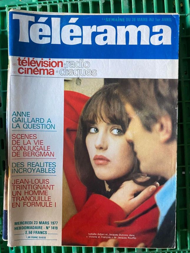 RADIO CINEMA TELEVISION/TELERAMA magazine side cover Issue 1419 23 March 1977