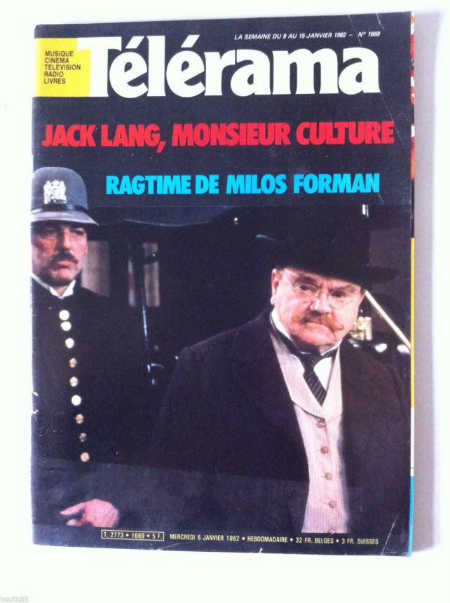 RADIO CINEMA TELEVISION/TELERAMA magazine side cover Issue 1669 6 January 1982